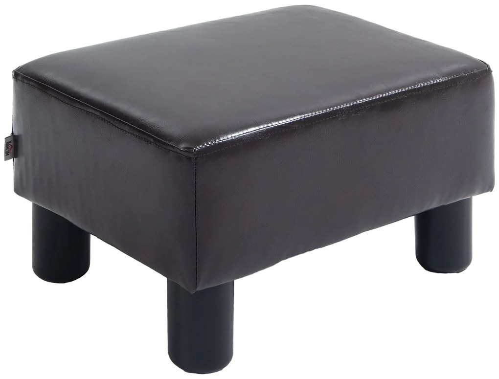 HOMCOM Taburet Otoman din Piele Artificială, Dreptunghiular, pentru Living, 40x30x24cm | Aosom Romania