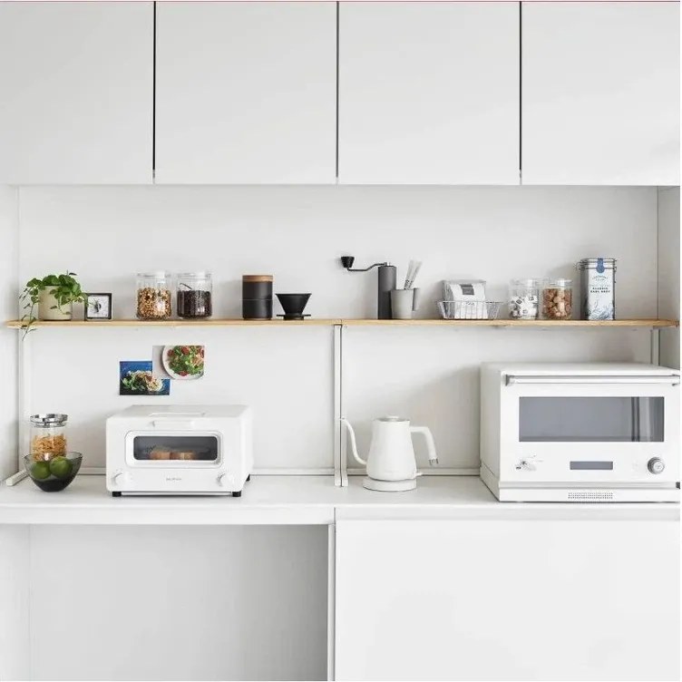 Raft suplimentar alb/în culoare naturală din lemn 90x18 cm Tower – YAMAZAKI