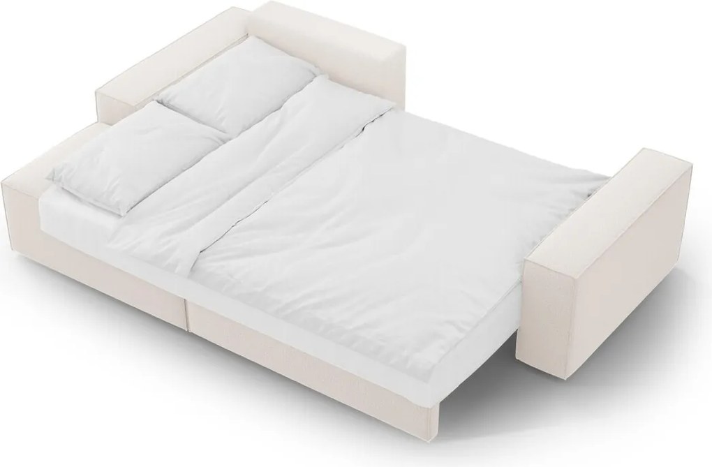 Coltar extensibil stanga 3 locuri cu lada depozitare, Jodie-78, Micadoni Home, 246x151x86 cm, tesatura structurata, bej deschis