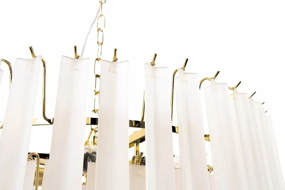 Lustra suspendata metal auriu, sticla alba GORDON 60