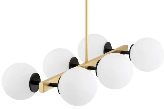 Lustră pe tijă FREEMONT 6xE27/15W/230V aurie/albă/neagră Argon 2549