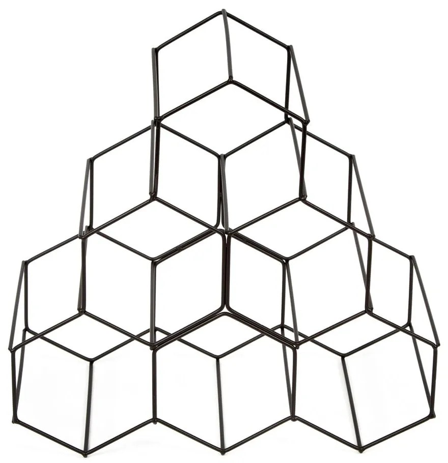 Suport metalic pentru sticle de vin Compactor, negru