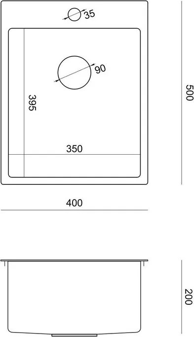 Chiuveta inox RUSSEL 90 cupru