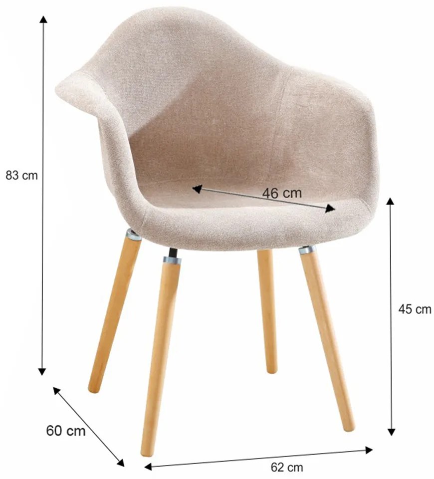 Fotoliu de design, material textil bej/fag, KADIR TYP 3