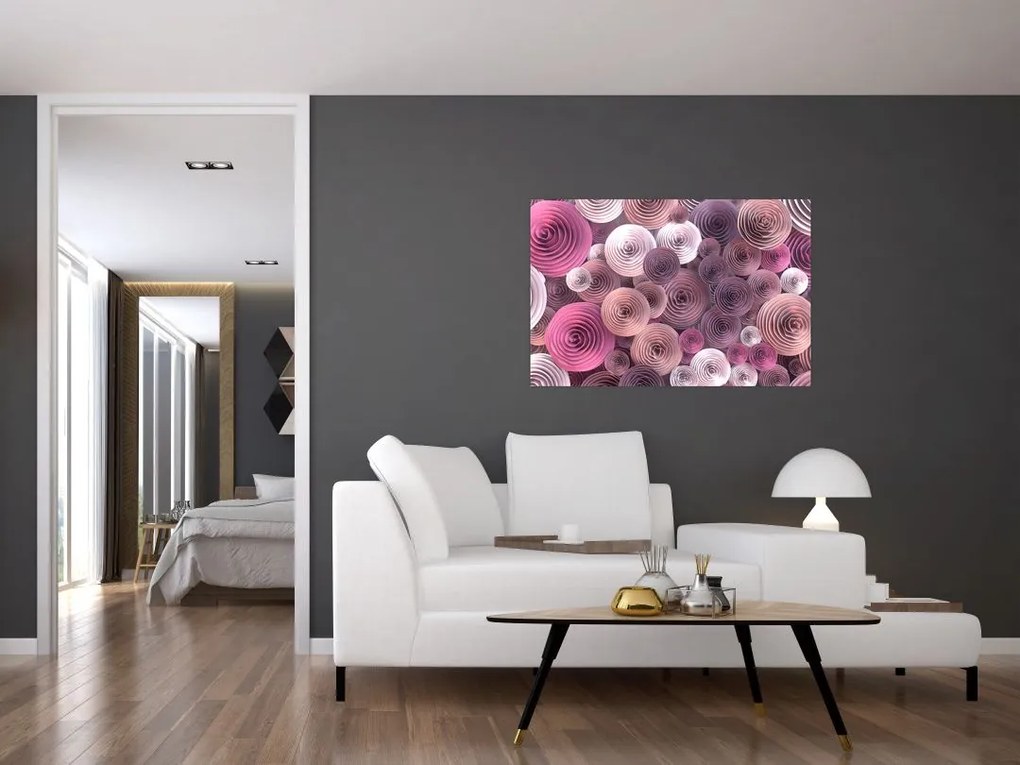 Tablou abstract a florii de trandafir (90x60 cm)