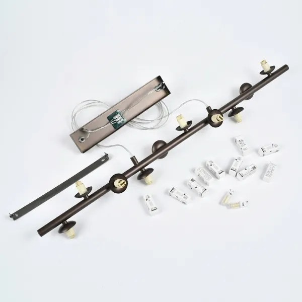 Brilagi - Candelabru LED suspendat pe cablu MILLA 10xG9/3W/230V maro/maro fumuriu