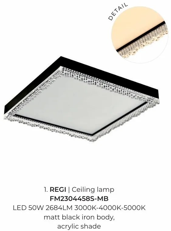 Plafoniera, Lustra aplicata LED moderna REGI 45x45cm