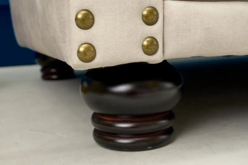 Fotoliu clasic stil englezesc Chesterfield, sampanie