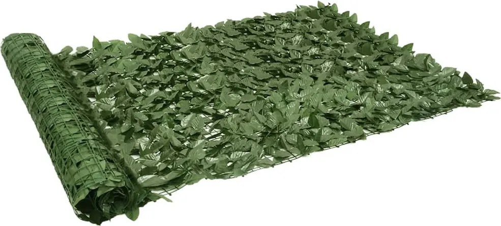 vidaXL Paravan intimitate de balcon din frunze verde închis 300x150 cm