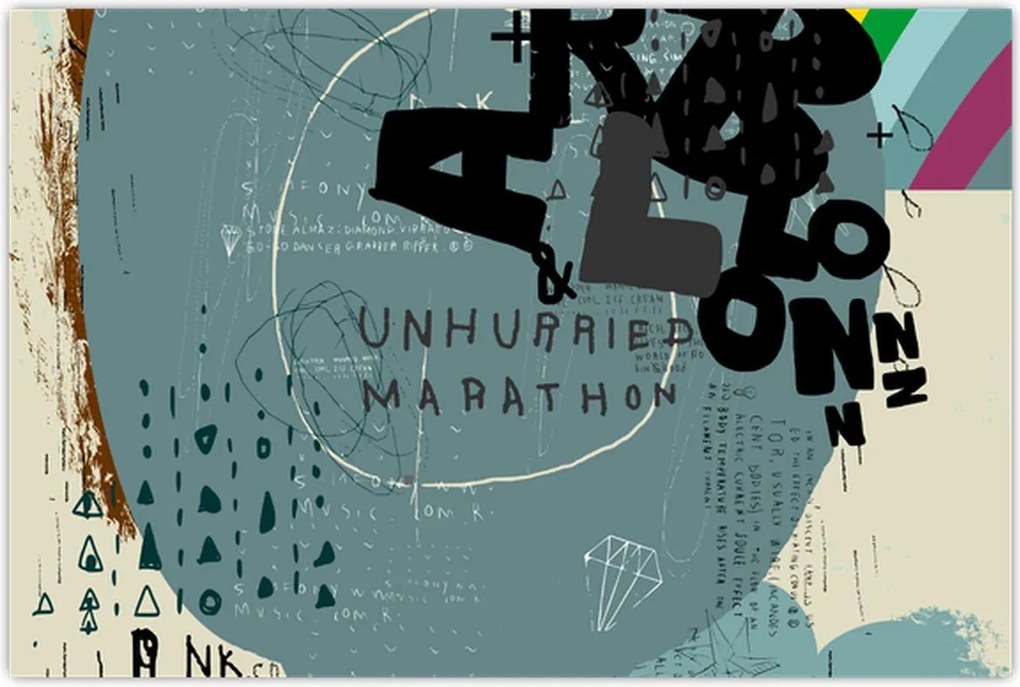 Tablou - Flying balon cu curcubeu (90x60 cm)