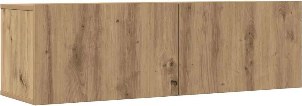vidaXL Comodă TV de perete, 2 buc. stejar artizanal, 100x30x30 cm