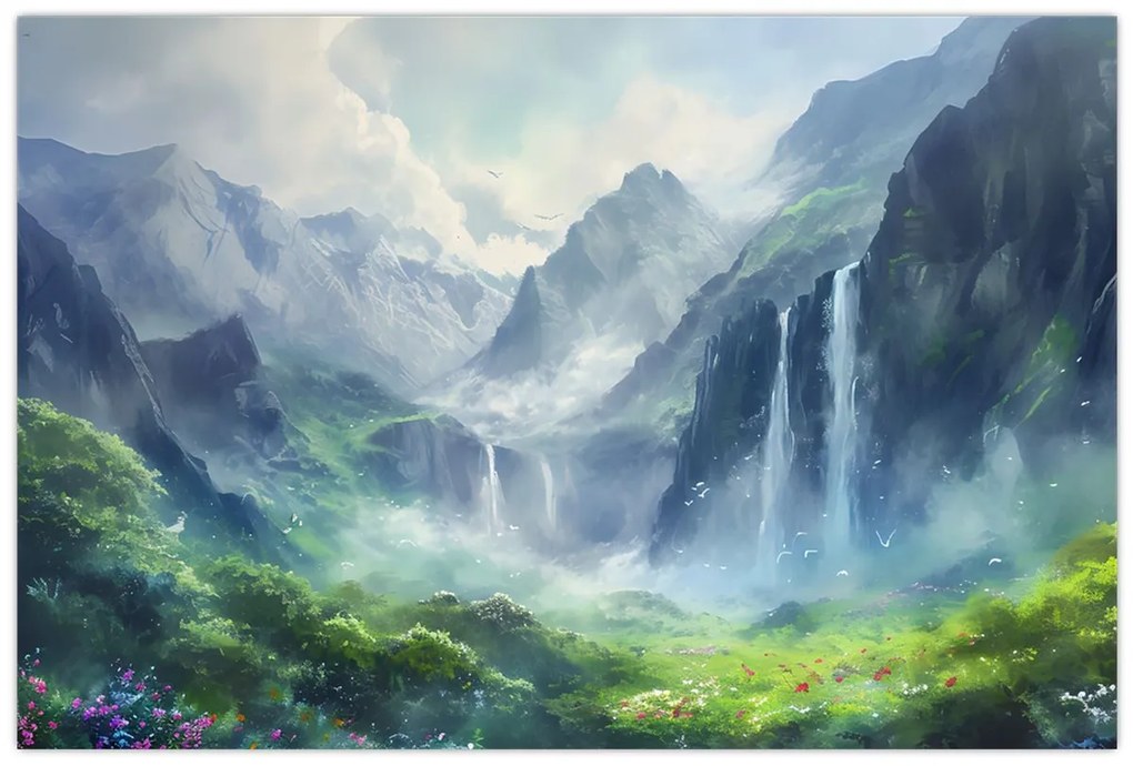 Tablou - Valea cascadelor (90x60 cm)