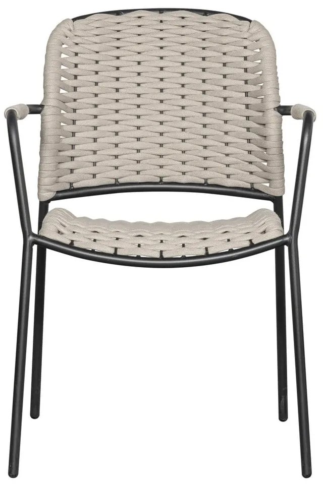 Scaune de grădină negre/bej 2 buc. din metal Taku – Exotan