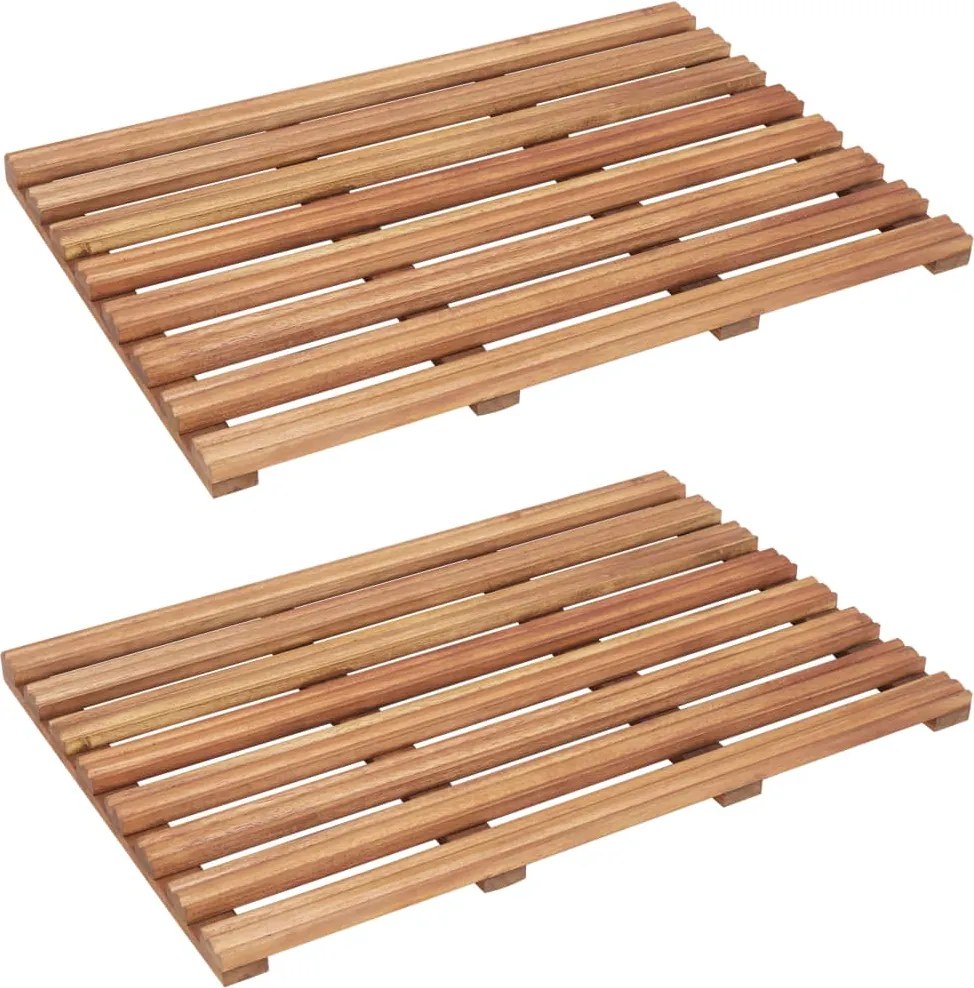 vidaXL Covoare de baie, 2 buc., 56 x 37 cm, lemn masiv de acacia