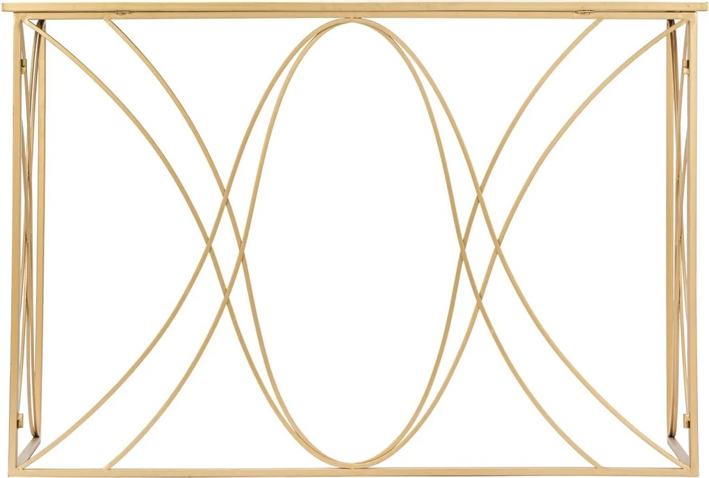 Consola Exy, Mauro Ferretti, 120x40x80 cm, fier, auriu/argintiu