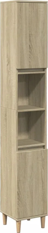 vidaXL Dulap de baie, stejar sonoma, 30x30x190 cm, lemn prelucrat