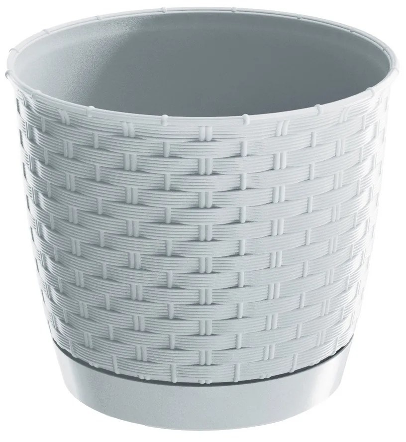 Jardinieră din plastic Ratolla Round, alb, diam. 16,5 cm, diam. 16,5 cm