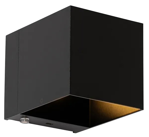 Set de 2 lămpi de perete reîncărcabile negre cu variator - Joris