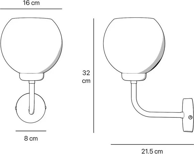 Aplica de perete din alama Globe