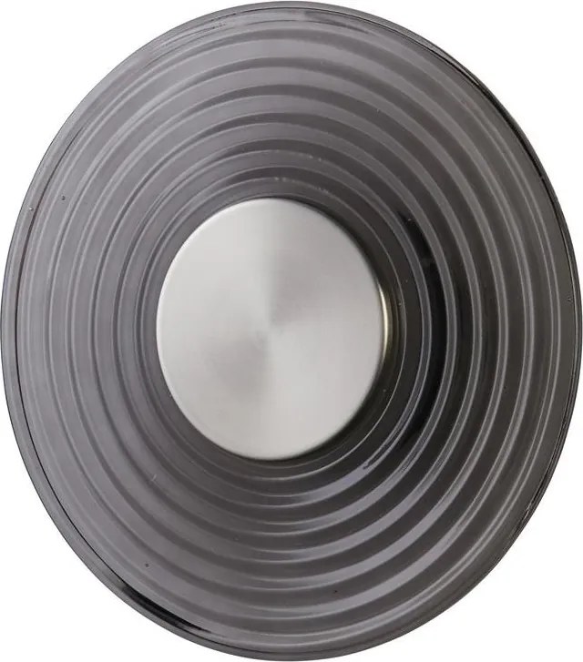 Aplica LED metal nickel satin sticla gri Cleo