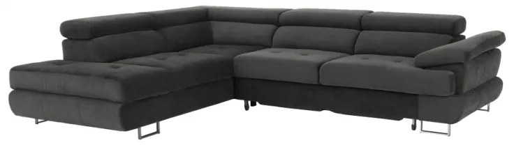 Coltar cu spaţiu pentru depozitare, Gri, textil, stânga, BUTON R