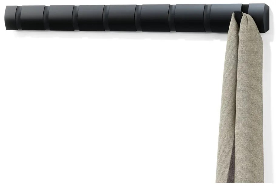 Cuier de perete negru din lemn masiv de frasin Flip – Umbra