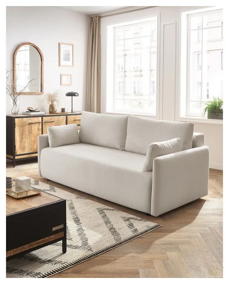 Canapea bej extensibilă 211 cm Marcel – Bobochic Paris