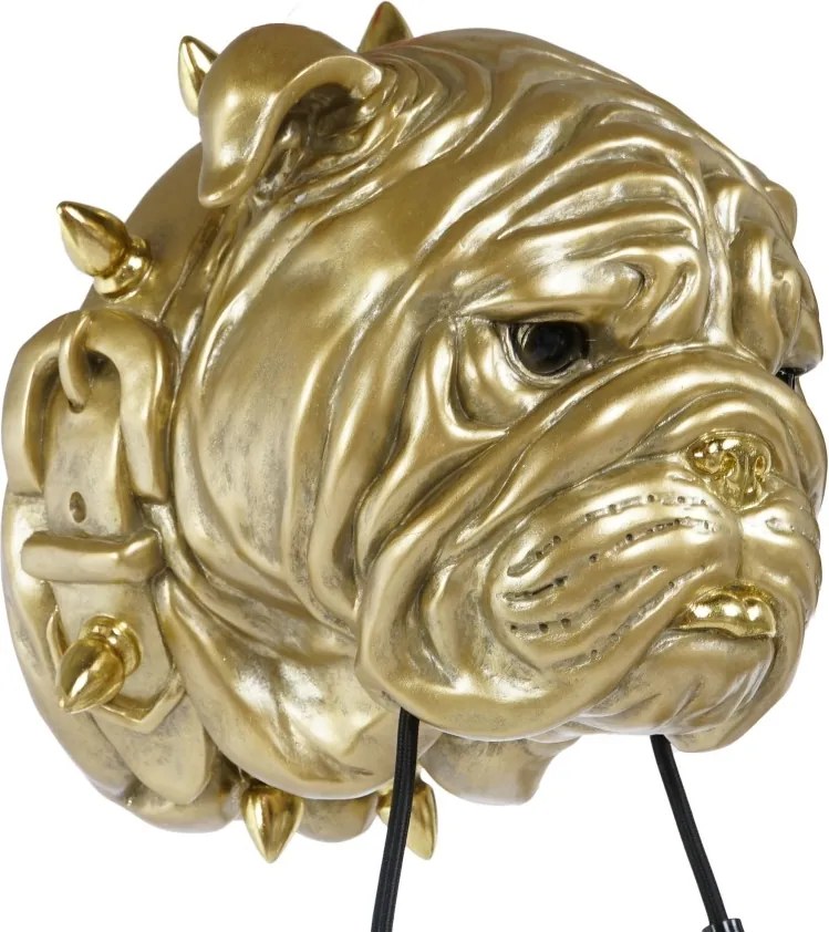Aplică de perete din polirășină, auriu, model buldog, 29 x 25 x 23 cm, „Sens”