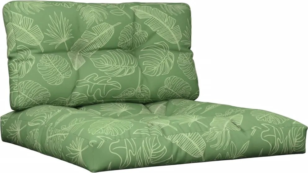 vidaXL Perne de paleți, 2 buc., model cu frunze, textil