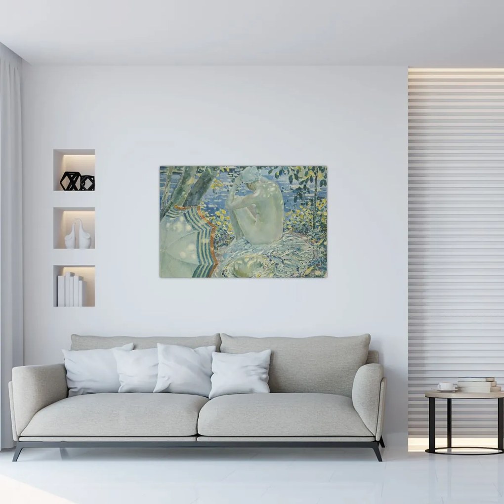 Tablou - Frederick Carl Frieseke, On the Bank, reproducere (90x60 cm)