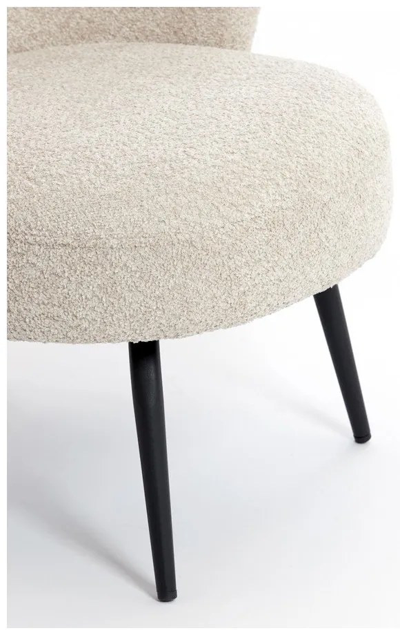 Fotoliu crem cu tapițerie din stofă bouclé Dieyda – Light & Living