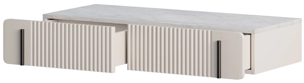 Masuta de toaleta suspendata Malmi 100 cm cu sertare - cashmir / crema bianca / negru