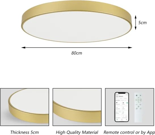 Brilagi - Corp LED dimerizabil POOL SMART, 100W, 230V, 80 cm, auriu, Wi‑Fi Tuya + telecomandă
