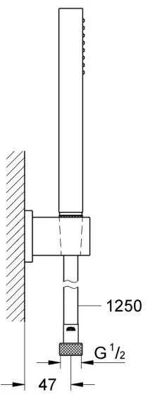 GROHE 27702000 - Set de duș VITALIO START 100, 1 jet, 1250 mm, crom lucios