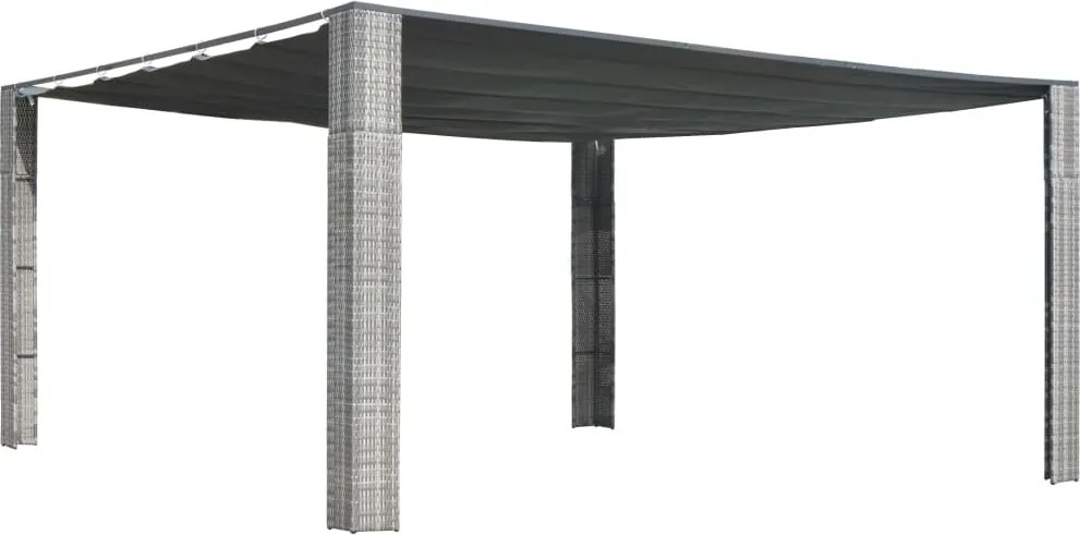 vidaXL Pavilion acoperiș glisant gri antracit 400x400x200 cm poliratan