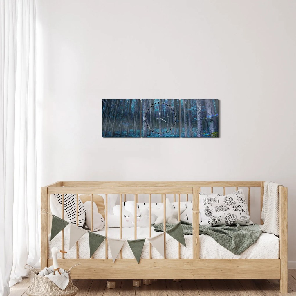 Tablou - Pădurea magică (cu ceas) (90x30 cm)