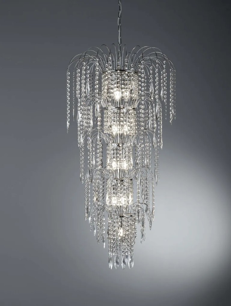 Lustra cristal casa scarii design LUX Waterfall 13L 1313-13CC SRT