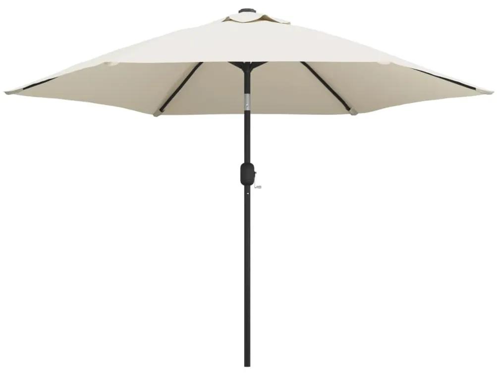 Umbrela de soare cu stalp din otel 3m, alb nisipiu Alb