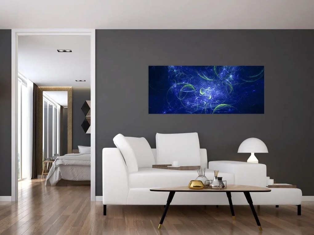 Tablou - abstracție albastră (120x50 cm)