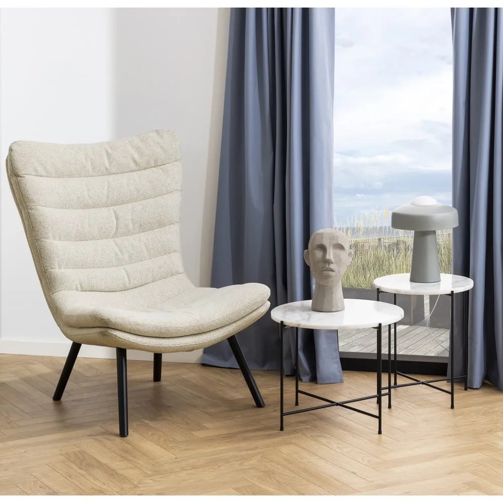 Măsuță auxiliară rotundă cu blat din marmură ø 52 cm Avila – Actona