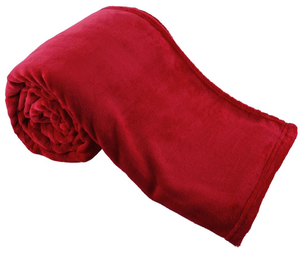 TEMPO-KONDELA DALAT TIP 2, pătură de pluş, roşu, 180x220 cm
