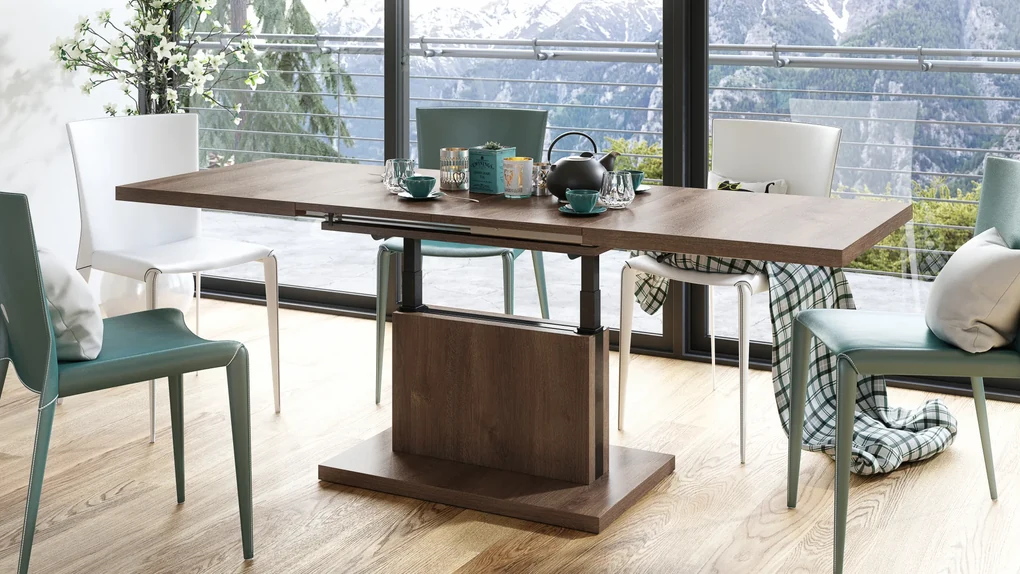 Mazzoni ASTON Stejar Maro - MĂSUȚĂ EXTENSIBILĂ MODERNĂ MĂSUȚĂ DE CAFEA