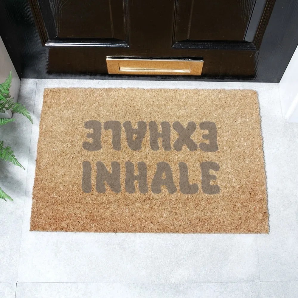 Covoraș de intrare din fibre de nucă de cocos 60x90 cm Inhale Exhale – Artsy Doormats