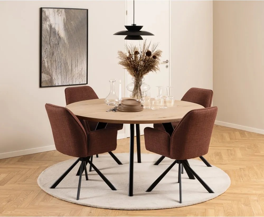 Set de scaune de sufragerie cărămiziu cu cotiere 2 buc. tapițat Glenda – Actona