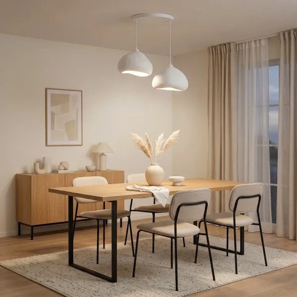 Brilagi - Lampă suspendată pe cablu WABI SABI, 2xE27/40W/230V, Ø 45 cm, alb