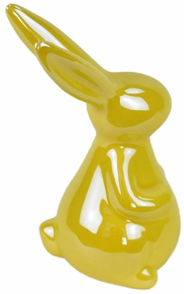 Decorațiuni de Paște Iepure galben, ceramică, 8,3x 14,3 x 6 cm