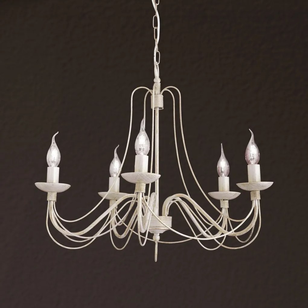 Candelabru design rustic cu 5 brate Vela, ivory