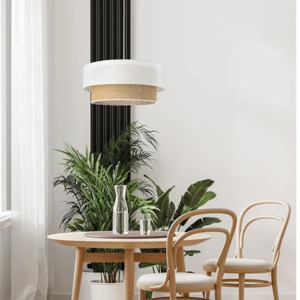 Lustră pe cablu BORHO 1xE27/60W/230V alb/iută