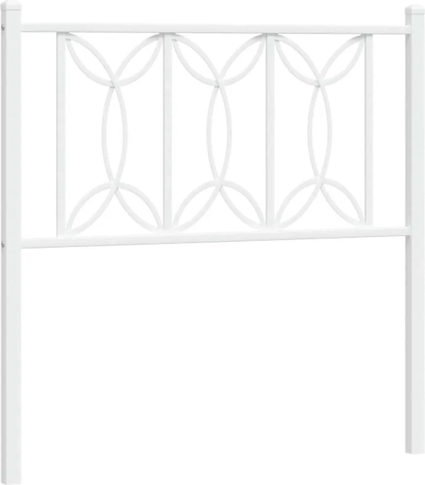 vidaXL Tăblie de pat de schimb metalică, alb, 75 cm