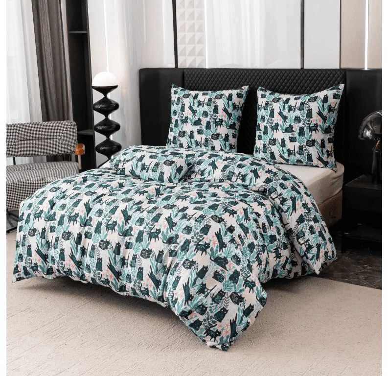 Lenjerie de pat din microfibra CREEPY CATS colorat Dimensiune lenjerie de pat: 70 x 90 cm | 140 x 220 cm